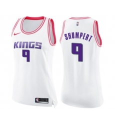 Womens Sacramento Kings #9 Iman Shumpert Swingman White Pink Fashion Basketball Jersey