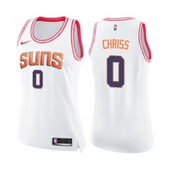 Womens Phoenix Suns #0 Marquese Chriss Swingman White Pink Fashion Basketball Jersey