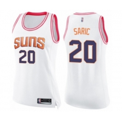 Womens Phoenix Suns #20 Dario Saric Swingman White-Pink Fashion Basketball Jersey