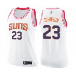 Womens Phoenix Suns #23 Cameron Johnson Swingman White Pink Fashion Basketball Jersey