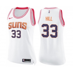 Womens Phoenix Suns #33 Grant Hill Swingman White Pink Fashion Basketball Jersey