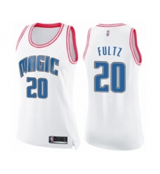 Womens Orlando Magic #20 Markelle Fultz Swingman White Pink Fashion Basketball Jersey
