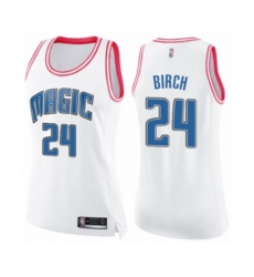 Womens Orlando Magic #24 Khem Birch Swingman White Pink Fashion Basketball Jersey