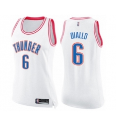 Womens Oklahoma City Thunder #6 Hamidou Diallo Swingman White Pink Fashion Basketball Jersey