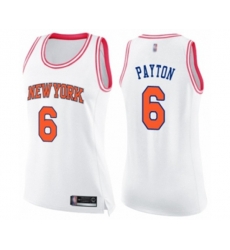 Womens New York Knicks #6 Elfrid Payton Swingman White Pink Fashion Basketball Jersey