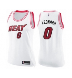Womens Miami Heat #0 Meyers Leonard Swingman White Pink Fashion Basketball Jersey