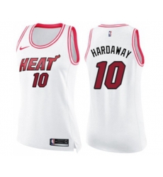 Womens Miami Heat #10 Tim Hardaway Swingman White Pink Fashion Basketball Jersey