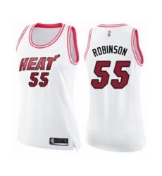 Womens Miami Heat #55 Duncan Robinson Swingman White Pink Fashion Basketball Jersey