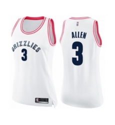 Womens Memphis Grizzlies #3 Grayson Allen Swingman White Pink Fashion Basketball Jersey