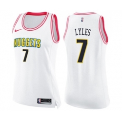 Womens Denver Nuggets #7 Trey Lyles Swingman White Pink Fashion Basketball Jersey