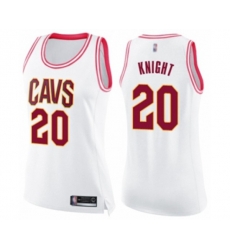 Womens Cleveland Cavaliers #20 Brandon Knight Swingman White Pink Fashion Basketball Jersey