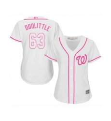 Womens Washington Nationals #63 Sean Doolittle Replica White Fashion Cool Base Baseball Jersey