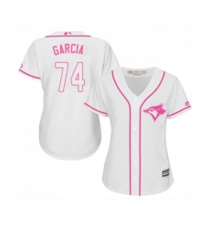 Womens Toronto Blue Jays #74 Jaime Garcia Authentic White Fashion Cool Base Baseball Jersey