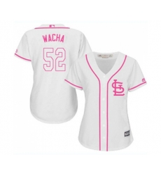Womens St. Louis Cardinals #52 Michael Wacha Replica White Fashion Baseball Jersey