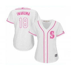 Womens Seattle Mariners #18 Hisashi Iwakuma Authentic White Fashion Cool Base Baseball Jersey