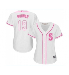 Womens Seattle Mariners #19 Jay Buhner Authentic White Fashion Cool Base Baseball Jersey