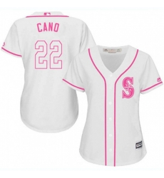 Womens Seattle Mariners #22 Robinson Cano Authentic White Fashion Cool Base MLB Jersey