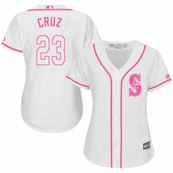 Womens Seattle Mariners #23 Nelson Cruz Authentic White Fashion Cool Base MLB Jersey