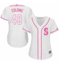 Womens Seattle Mariners #48 Alex Colome Authentic White Fashion Cool Base MLB Jersey