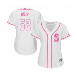 Womens Seattle Mariners #52 Carlos Ruiz Authentic White Fashion Cool Base Baseball Jersey