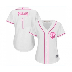 Womens San Francisco Giants #1 Kevin Pillar Authentic White Fashion Cool Base Baseball Jersey