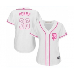 Womens San Francisco Giants #36 Gaylord Perry Authentic White Fashion Cool Base Baseball Jersey
