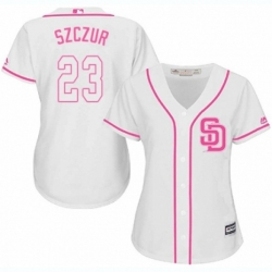 Womens San Diego Padres #23 Matt Szczur Authentic White Fashion Cool Base MLB Jersey