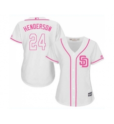 Womens San Diego Padres #24 Rickey Henderson Authentic White Fashion Cool Base Baseball Jersey Womens San Diego Padres #24 Rickey Henderson Authentic White Fashion Cool Base Baseball Jersey