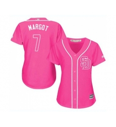 Womens San Diego Padres #7 Manuel Margot Authentic Pink Fashion Cool Base Baseball Jersey