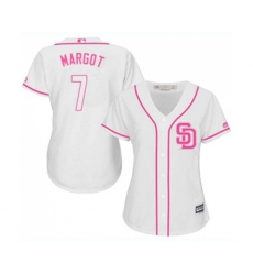 Womens San Diego Padres #7 Manuel Margot Authentic White Fashion Cool Base Baseball Jersey