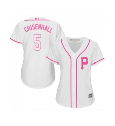 Womens Pittsburgh Pirates #5 Lonnie Chisenhall Authentic White Fashion Cool Base Baseball Jersey