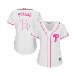 Womens Philadelphia Phillies #14 Jim Bunning Authentic White Fashion Cool Base Baseball Jersey Womens Philadelphia Phillies #14 Jim Bunning Authentic White Fashion Cool Base Baseball Jersey