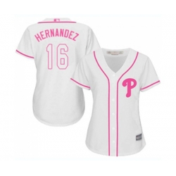 Womens Philadelphia Phillies #16 Cesar Hernandez Authentic White Fashion Cool Base Baseball Jersey Womens Philadelphia Phillies #16 Cesar Hernandez Authentic White Fashion Cool Base Baseball Jersey