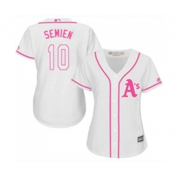 Womens Oakland Athletics #10 Marcus Semien Replica White Fashion Cool Base Baseball Jersey Womens Oakland Athletics #10 Marcus Semien Replica White Fashion Cool Base Baseball Jersey