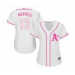 Womens Oakland Athletics #13 Bruce Maxwell Replica White Fashion Cool Base Baseball Jersey Womens Oakland Athletics #13 Bruce Maxwell Replica White Fashion Cool Base Baseball Jersey