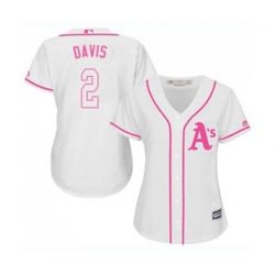 Womens Oakland Athletics #2 Khris Davis Replica White Fashion Cool Base Baseball Jersey Womens Oakland Athletics #2 Khris Davis Replica White Fashion Cool Base Baseball Jersey