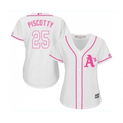 Womens Oakland Athletics #25 Stephen Piscotty Replica White Fashion Cool Base Baseball Jersey Womens Oakland Athletics #25 Stephen Piscotty Replica White Fashion Cool Base Baseball Jersey