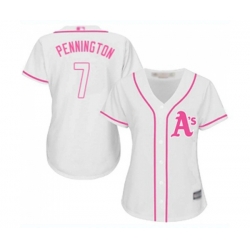 Womens Oakland Athletics #7 Cliff Pennington Replica White Fashion Cool Base Baseball Jersey Womens Oakland Athletics #7 Cliff Pennington Replica White Fashion Cool Base Baseball Jersey
