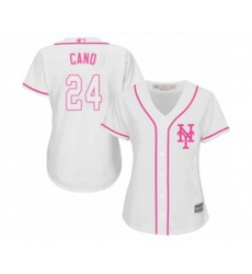 Womens New York Mets #24 Robinson Cano Authentic White Fashion Cool Base Baseball Jersey