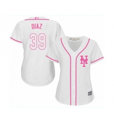 Womens New York Mets #39 Edwin Diaz Authentic White Fashion Cool Base Baseball Jersey