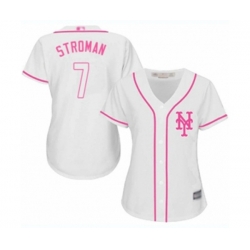 Womens New York Mets #7 Marcus Stroman Authentic White Fashion Cool Base Baseball Jersey