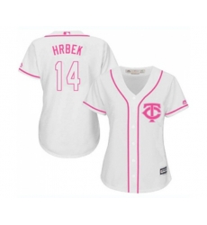 Womens Minnesota Twins #14 Kent Hrbek Replica White Fashion Cool Base Baseball Jersey