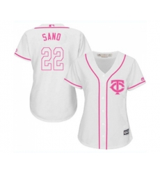 Womens Minnesota Twins #22 Miguel Sano Replica White Fashion Cool Base Baseball Jersey