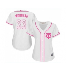Womens Minnesota Twins #33 Justin Morneau Replica White Fashion Cool Base Baseball Jersey