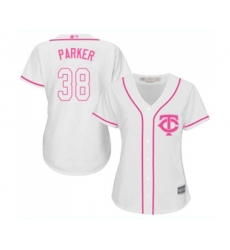 Womens Minnesota Twins #38 Blake Parker Replica White Fashion Cool Base Baseball Jersey