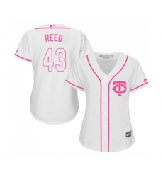 Womens Minnesota Twins #43 Addison Reed Replica White Fashion Cool Base Baseball Jersey