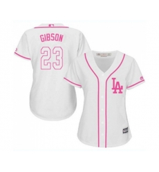 Womens Los Angeles Dodgers #23 Kirk Gibson Authentic White Fashion Cool Base Baseball Jersey