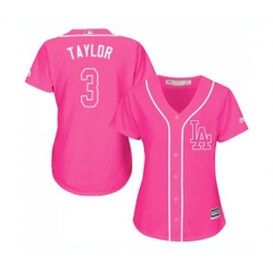 Womens Los Angeles Dodgers #3 Chris Taylor Authentic Pink Fashion Cool Base Baseball Jersey Womens Los Angeles Dodgers #3 Chris Taylor Authentic Pink Fashion Cool Base Baseball Jersey