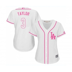 Womens Los Angeles Dodgers #3 Chris Taylor Authentic White Fashion Cool Base Baseball Jersey Womens Los Angeles Dodgers #3 Chris Taylor Authentic White Fashion Cool Base Baseball Jersey
