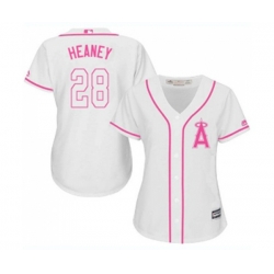 Womens Los Angeles Angels of Anaheim #28 Andrew Heaney Replica White Fashion Cool Base Baseball Jersey